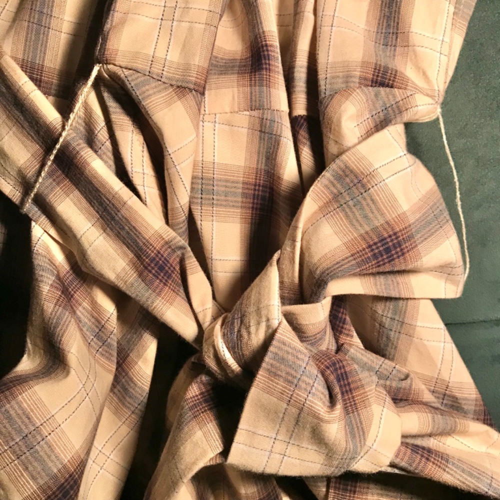 Zara Oversized Cotton Plaid Shirt Dress With Belt Tie Lagenlook Long Sleeves - Picture 11 of 12